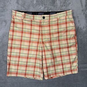 Nike Golf‎ Flex Dri-Fit Shorts Men's 38 Celestial Gold Orange Plaid